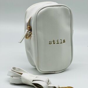 STILA white cosmetic crossbody bag